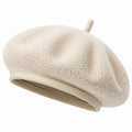 Béret taille unique en tissu texturé beige - style décontracté
