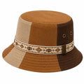Chapeau bob taille unique en velours côtelé marron beige à motif tissé style décontracté