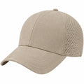 Casquette taille unique en tissu beige - visière courbée et panneaux perforés