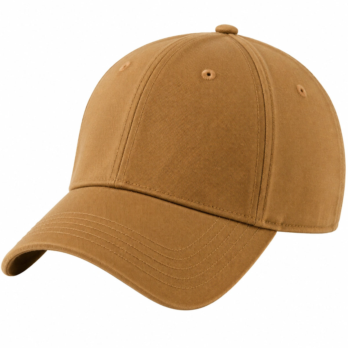 Casquette de baseball taille unique textile camel à visière courbée