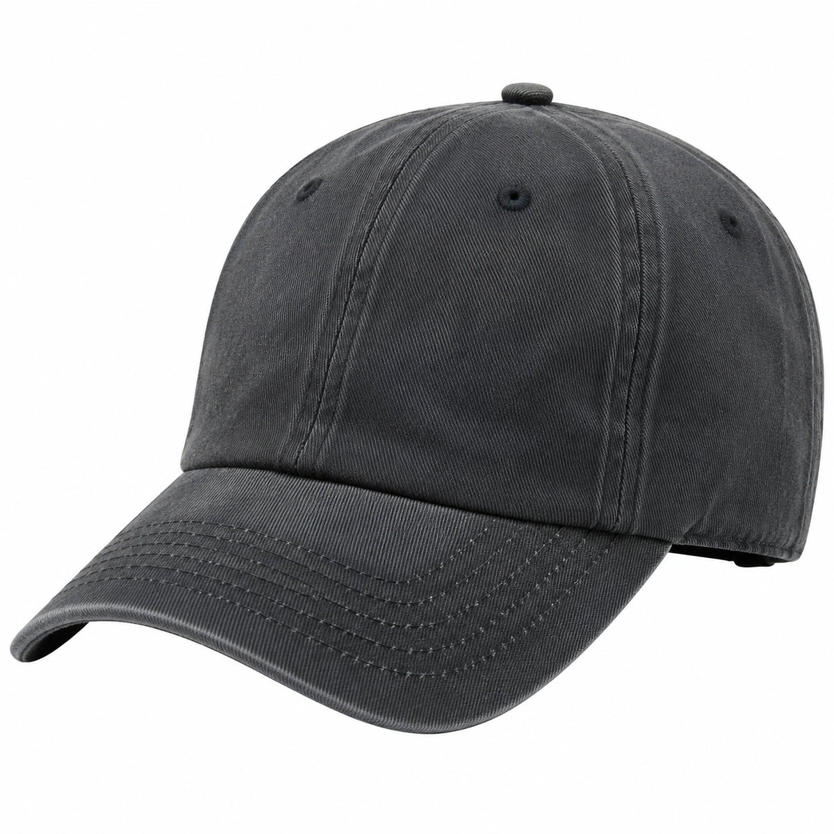 Casquette taille unique en coton noir délavé - visière incurvée