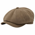 Casquette gavroche taille unique en tissu texturé marron - style classique à visière
