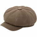 Casquette gavroche taille unique tissu brun à chevrons style classique