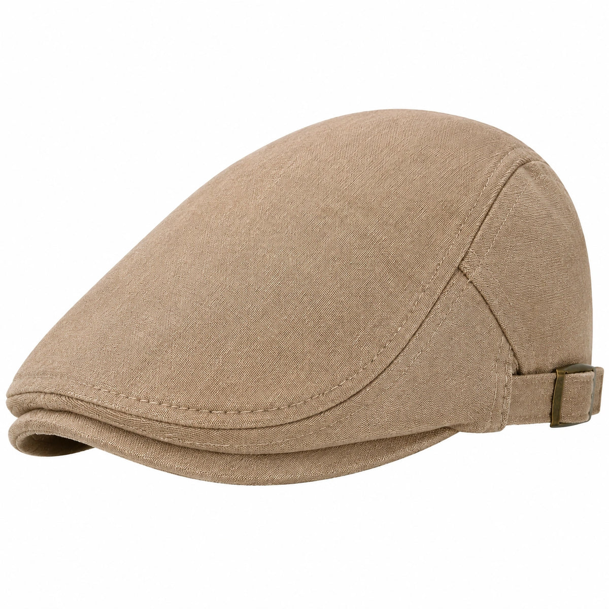 Casquette plate taille unique textile beige réglable style classique