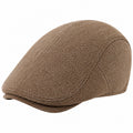 Casquette plate taille unique en tissu texturé marron style classique
