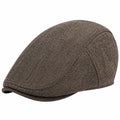 Casquette plate taille unique en tissu marron chiné style classique
