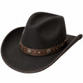 Chapeau cowboy taille unique en feutre noir avec bandeau effet cuir style western