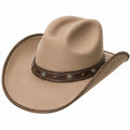 Chapeau cowboy taille unique beige effet suédine style western