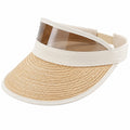 Visière pare-soleil taille unique beige en paille tressée réglable