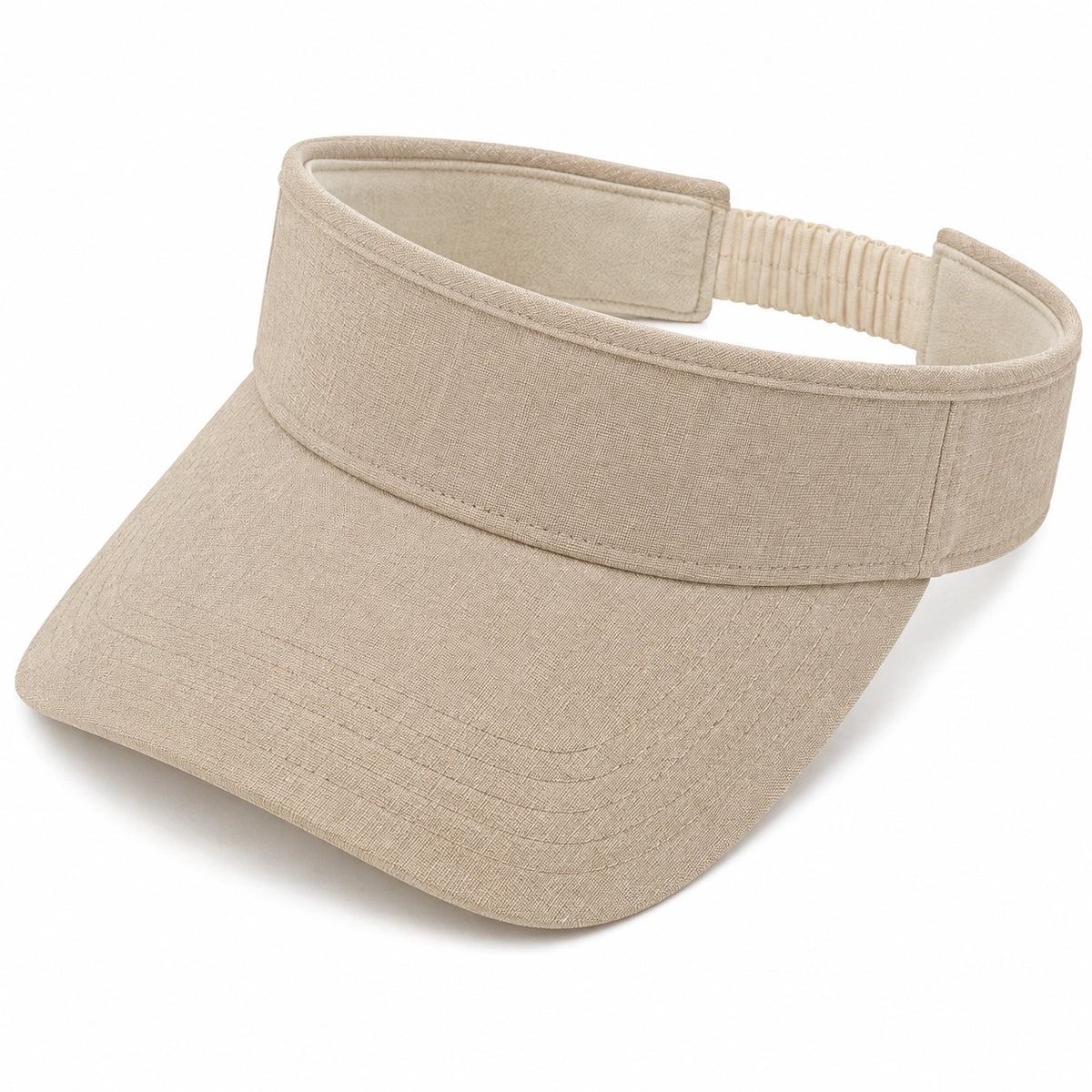 Visière de soleil taille unique en tissu beige ajustable pour extérieur