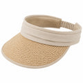 Visière unisexe taille unique en fibres tressées beige avec bande élastique style estival