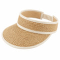 Visière taille unique en fibres tressées beige - protection solaire ajustable