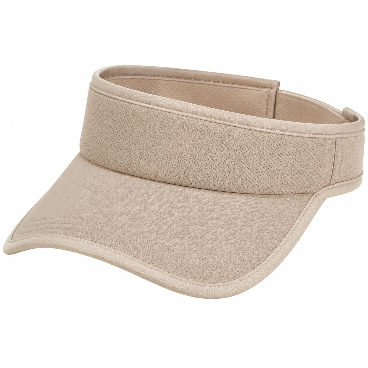 Visière taille unique beige en textile - protection solaire ajustable